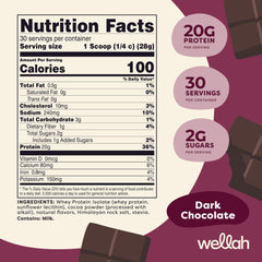 Wellah Protein Your Whey scoop beside the tub for easy serving.