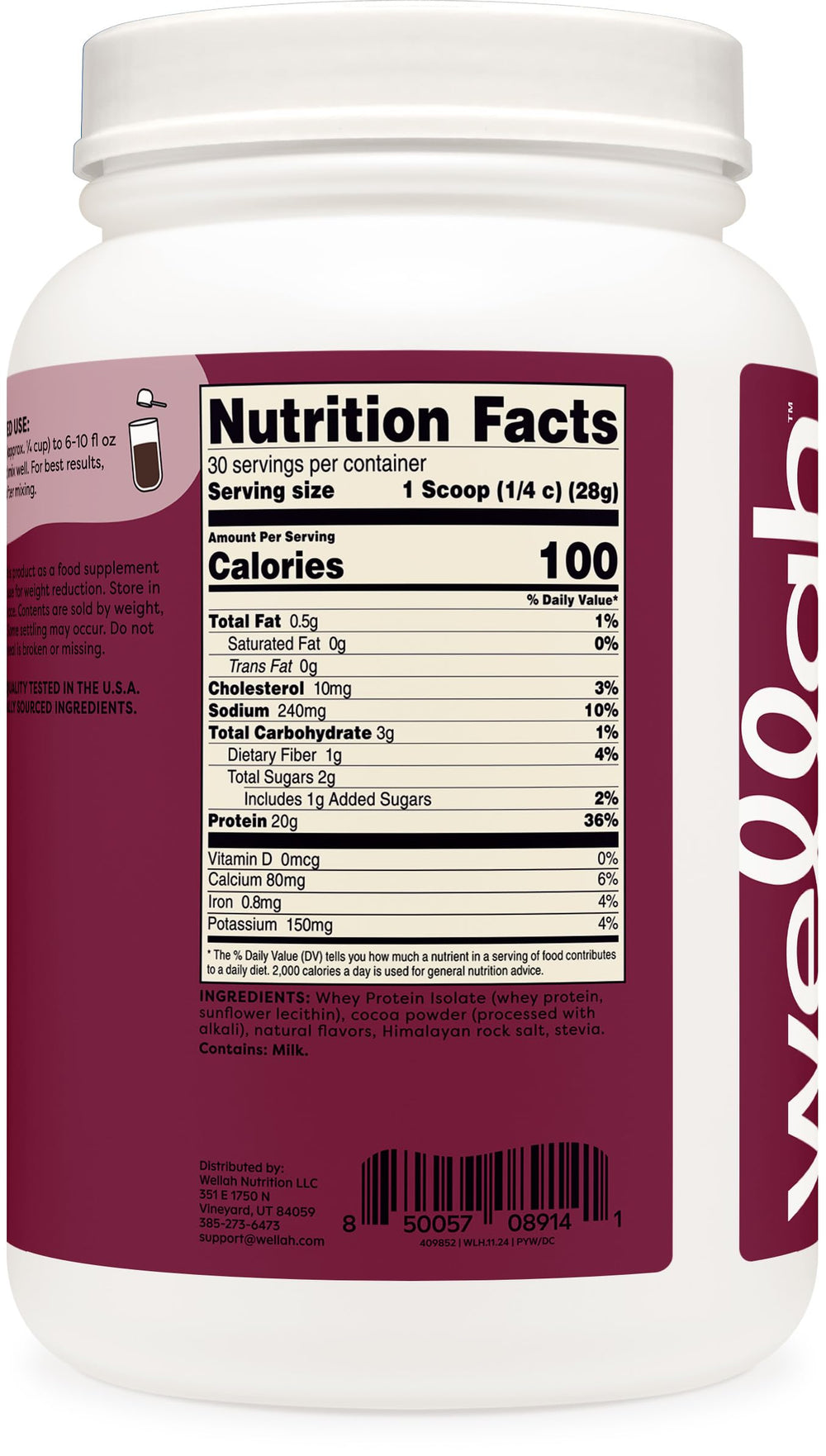 Wellah Protein Your Whey vanilla packaging evokes indulgent flavor.