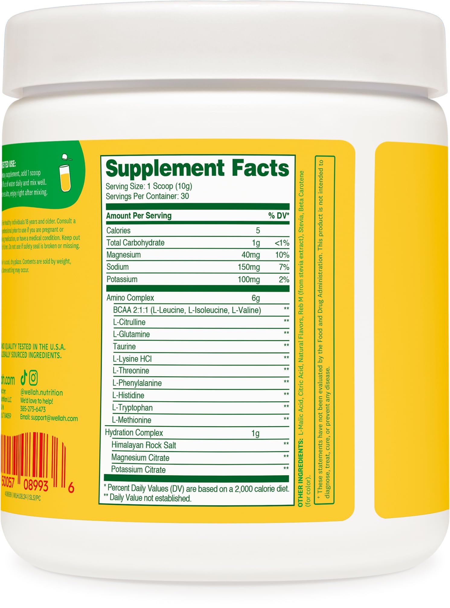 Wellah So Long Soreness BCAA mixing image conveys quick readiness in water