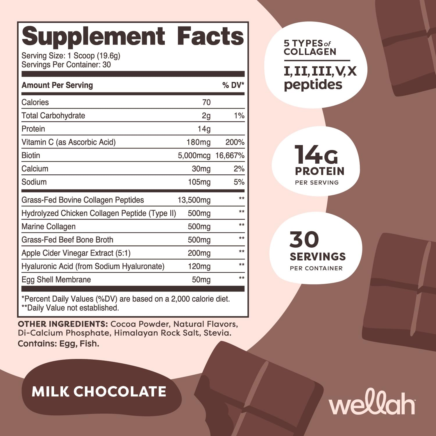 Wellah The Afterglow chocolate powder scoop ready to mix into a beverage.