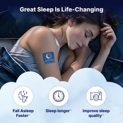 Wellamoon Original Sleep Patch applied on arm, discreet and skin-friendly.