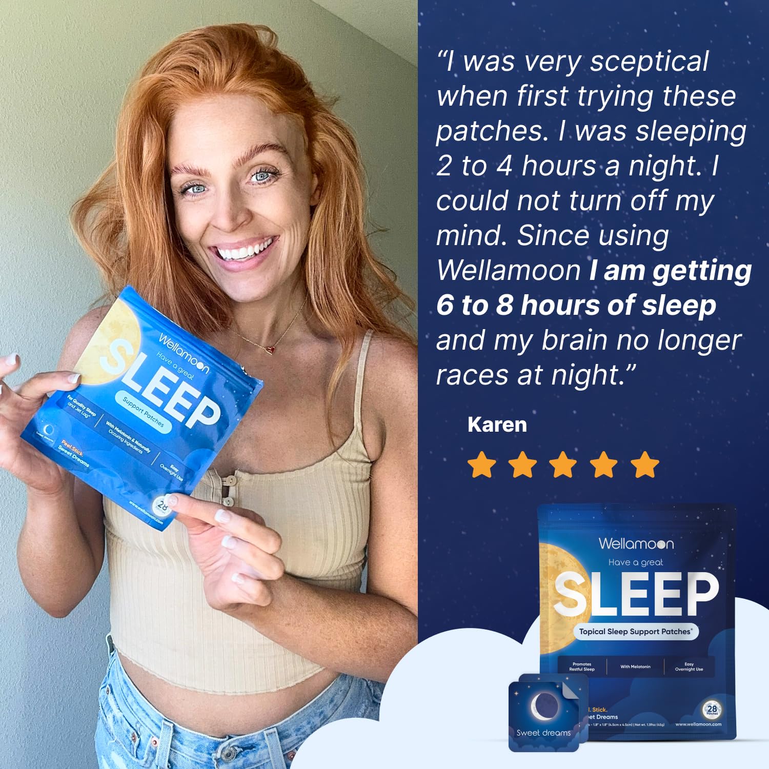 Wellamoon Original Sleep Patch magnesium malate ingredient close view.