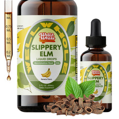 Well&Whole Slippery Elm Drops bottle for digestive comfort and throat soothing.