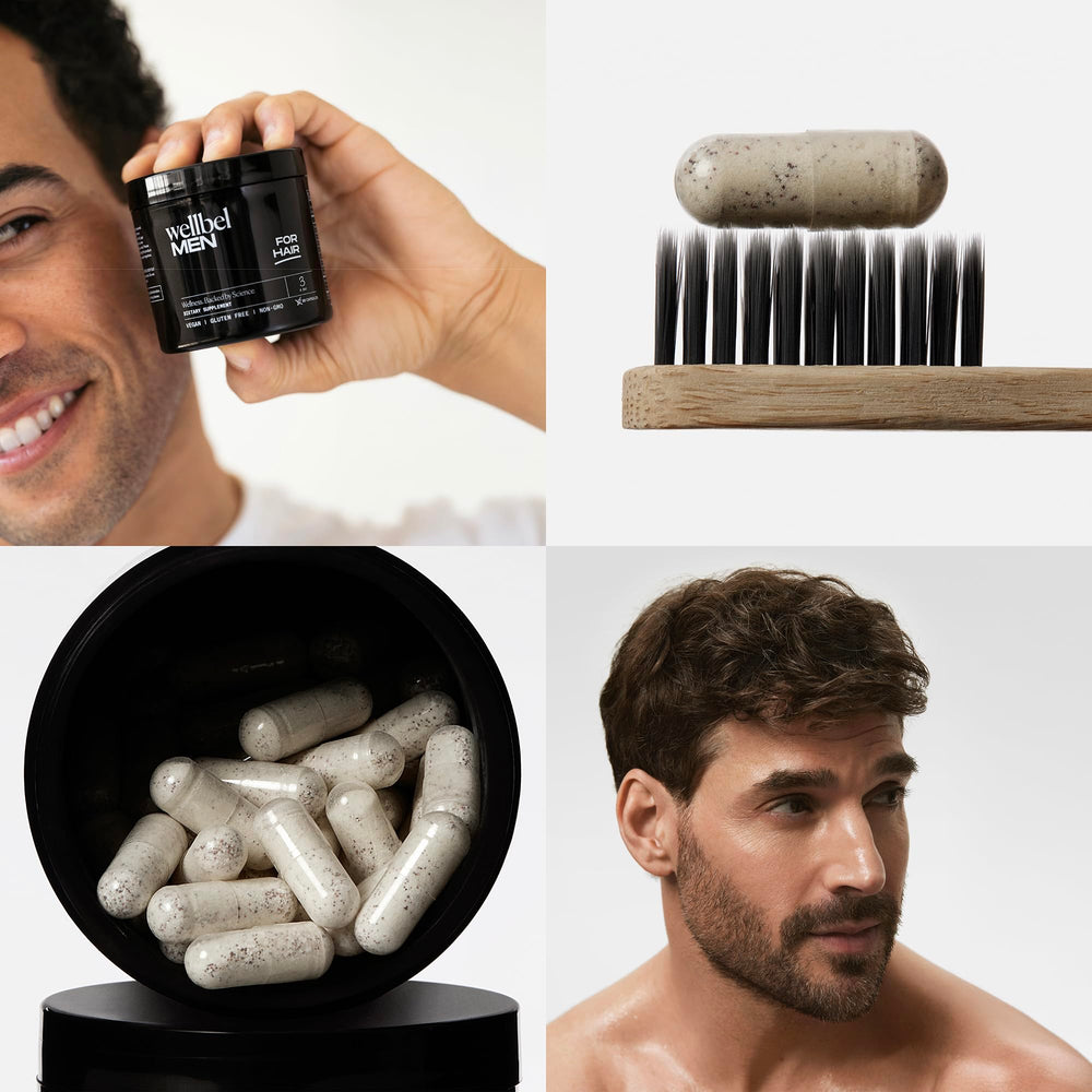 WELLBEL Men daily dose concept—three capsules.