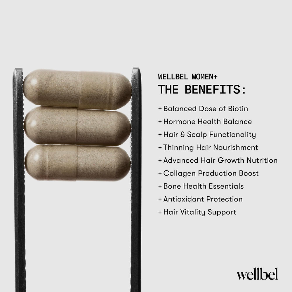 WELLBEL Women+ illustration suggesting hair, skin, and nails health