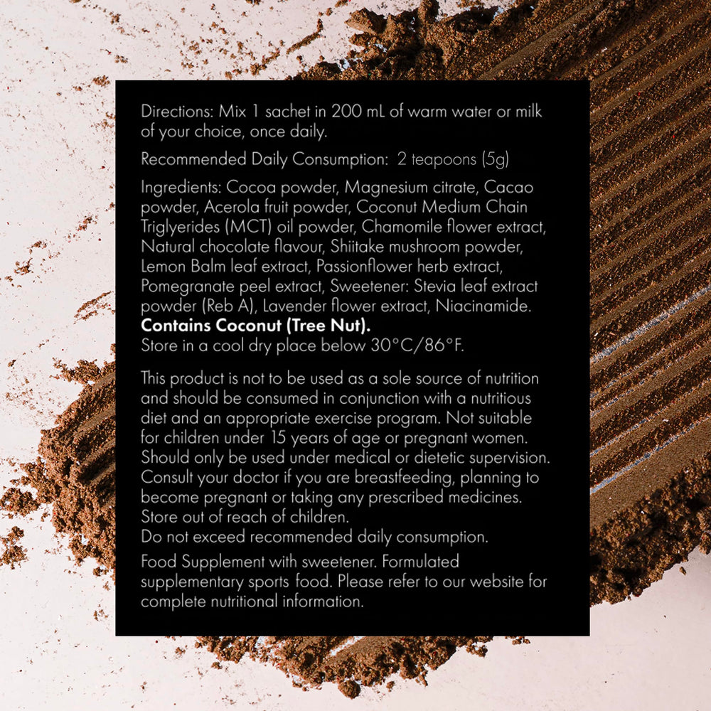 WelleCo Evening Elixir hot chocolate steaming cup, dairy‑free indulgence