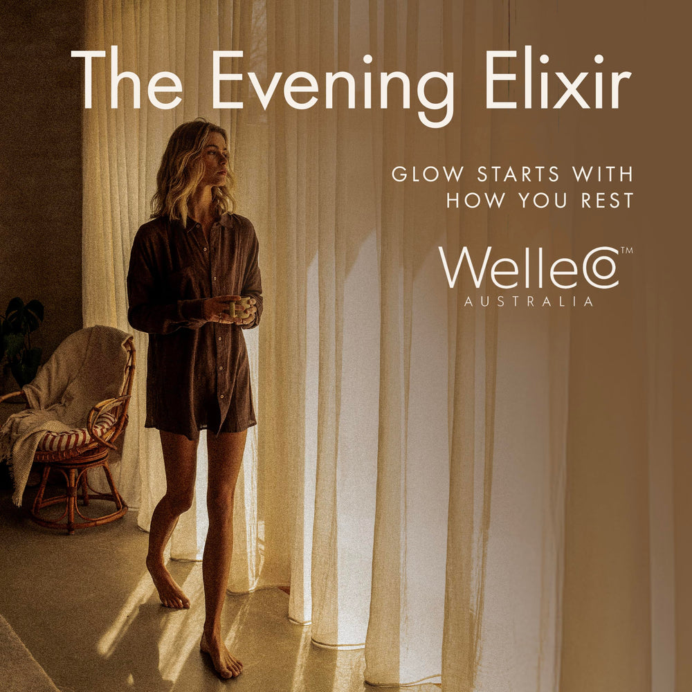 WelleCo Evening Elixir nighttime routine, promotes a calmer evening ritual