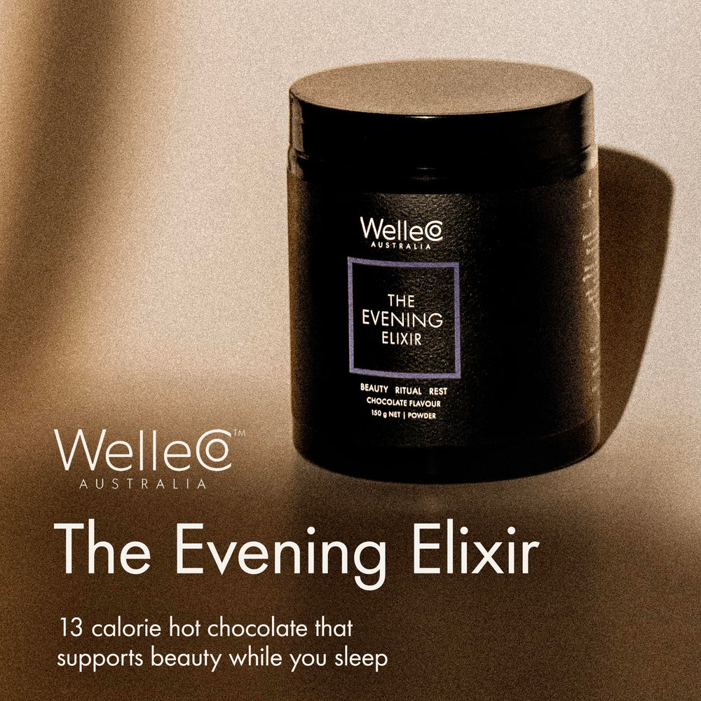 WelleCo Evening Elixir scoop dispensing, easy nightly ritual