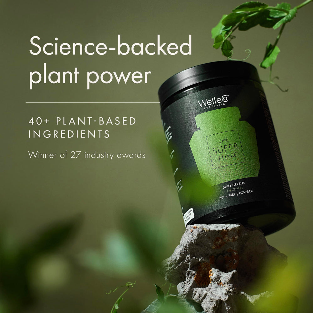 WelleCo Super Elixir cap and jar seal emphasize Australian made quality