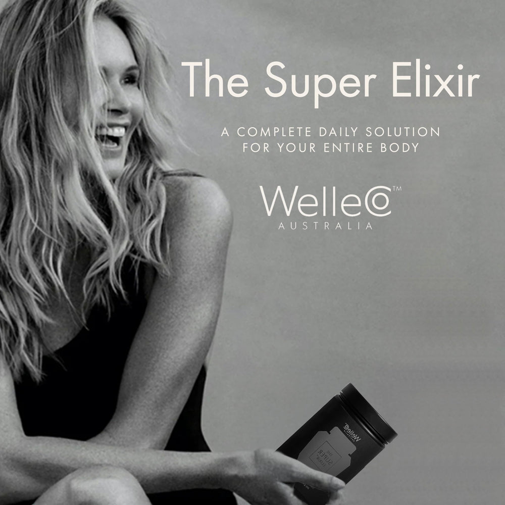 Smoothie featuring WelleCo powder for easy daily nutrition.