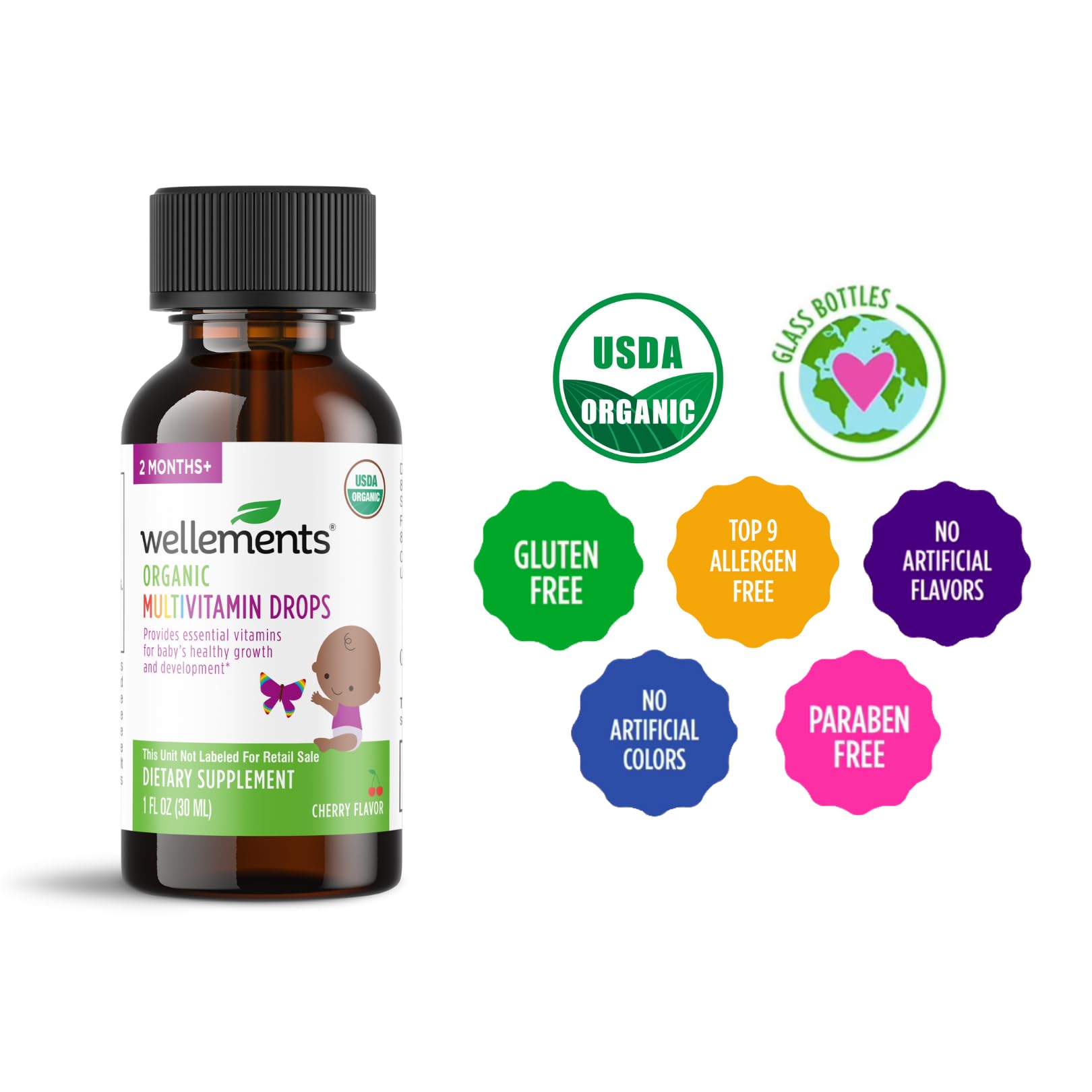 Wellements USDA Organic certification seal signals third-party testing and purity.