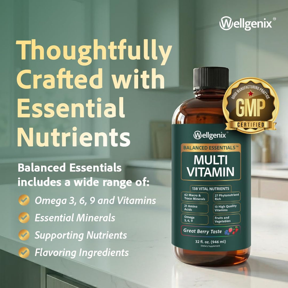 Wellgenix Balanced Essentials kids bottle indicating kid-friendly nutrition for growing bodies