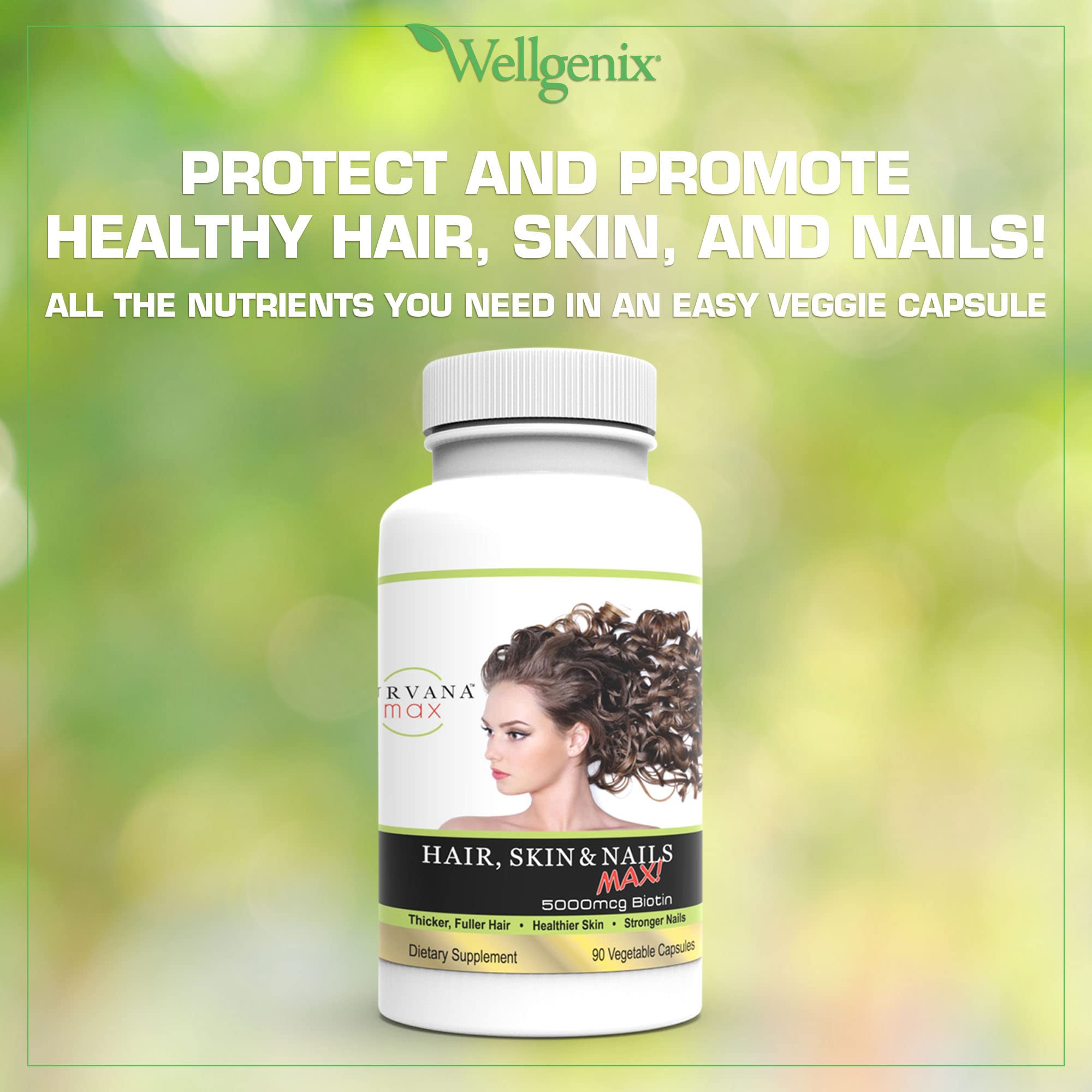 Wellgenix Purvana Max hair-strands closeup indicating vitality