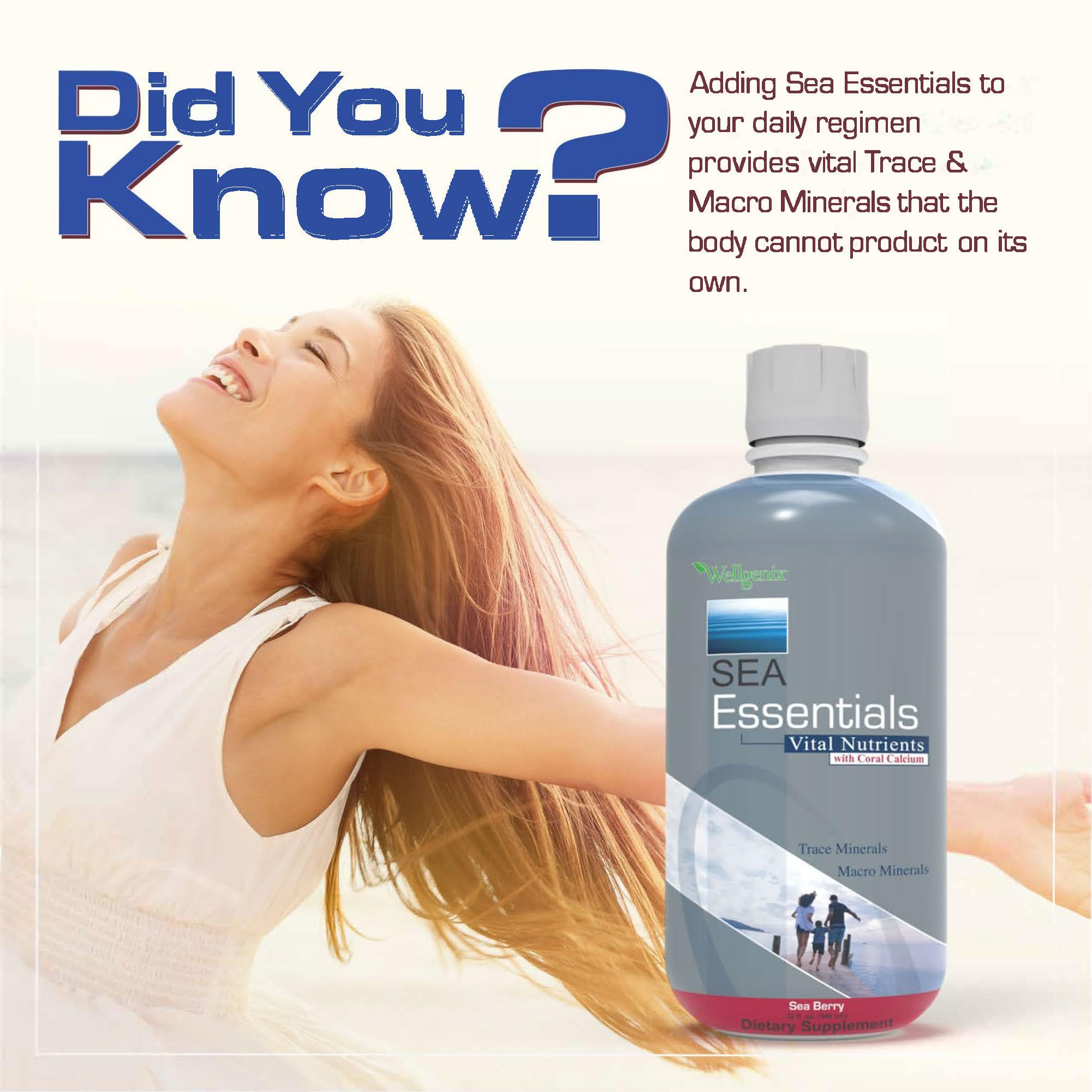 Wellgenix Sea Essentials label highlights coral calcium supporting bone health