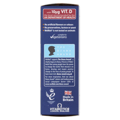 Wellkid chewable tablets held in hand, portable daily nutrition for children.