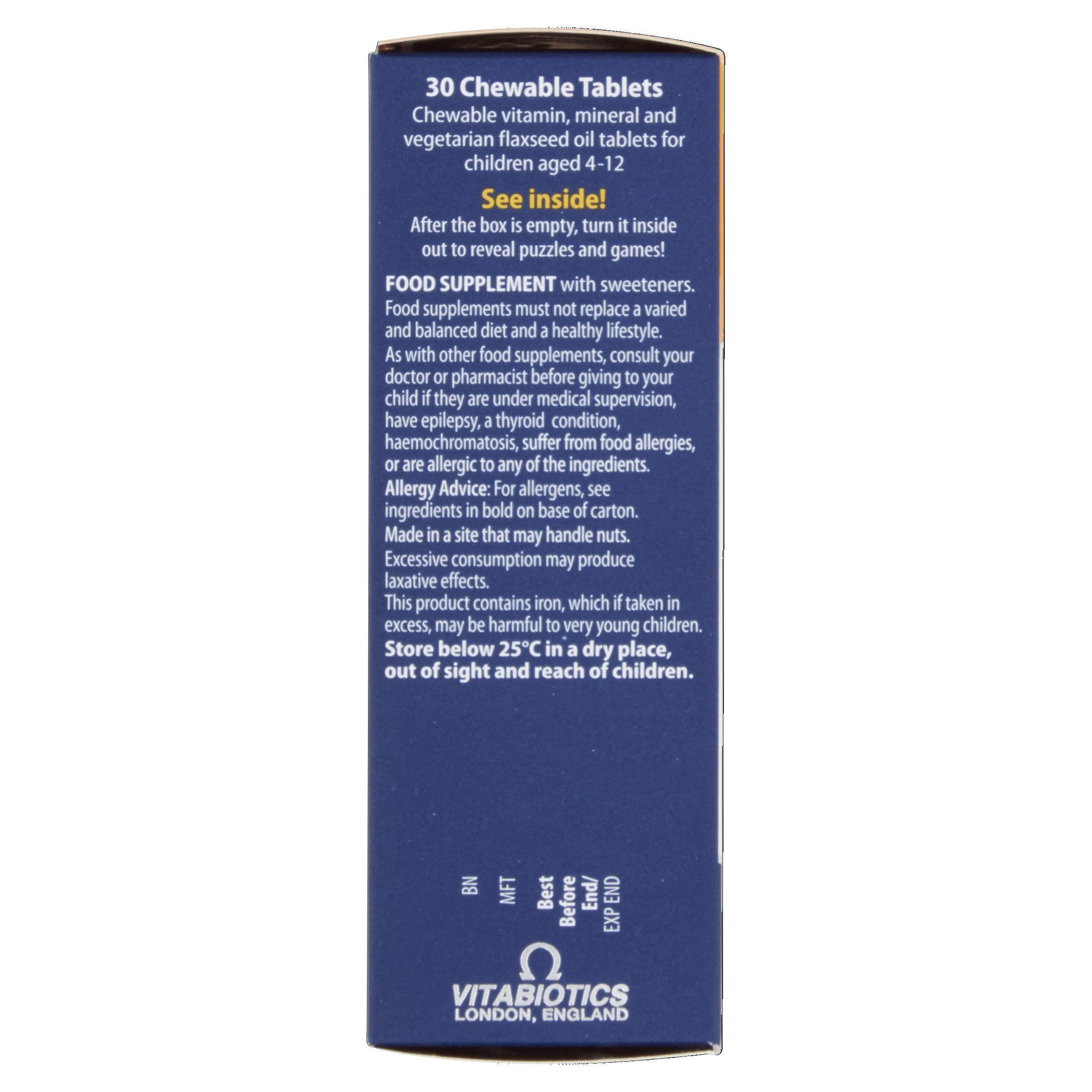 Wellkid nutrition label featuring essential vitamins and minerals for kids.