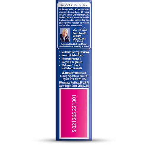 Vitabiotics Wellman bottle on a desk representing everyday health support for men