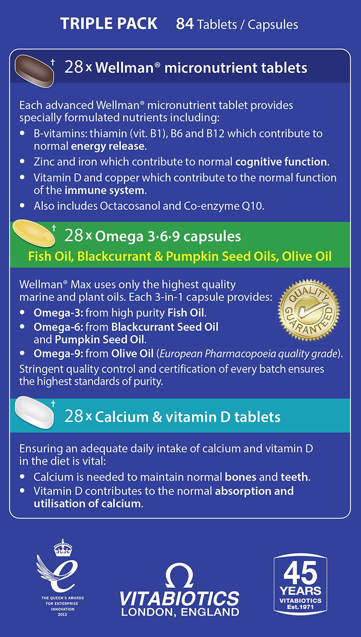 Wellman Max micronutrient tablets section for everyday essential nutrients.