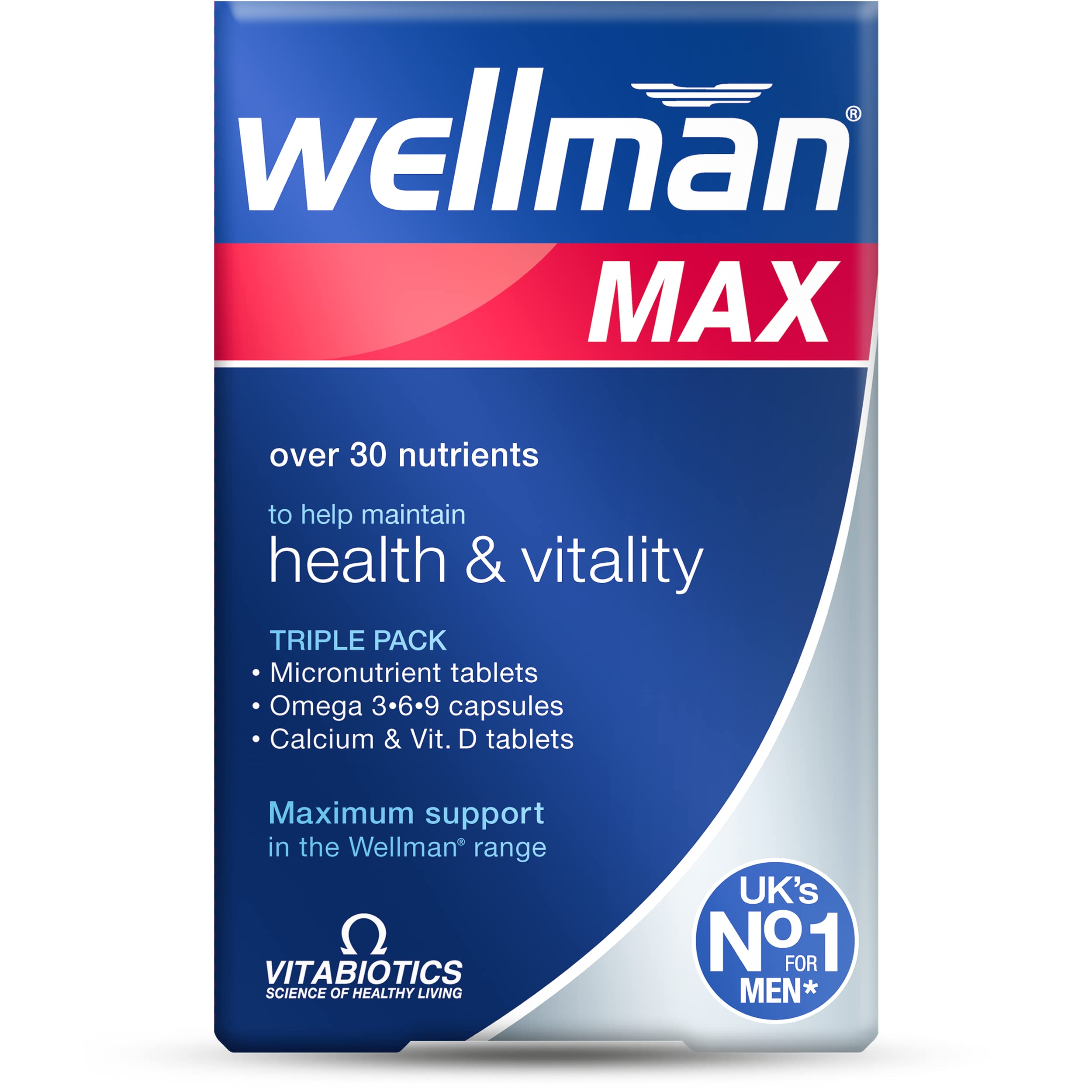 Wellman Max 84-pack bottle front view for easy daily use.