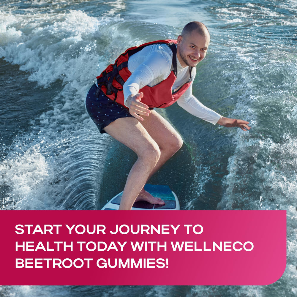 Wellneco Beet Chews bottle on kitchen counter ready for daily routine