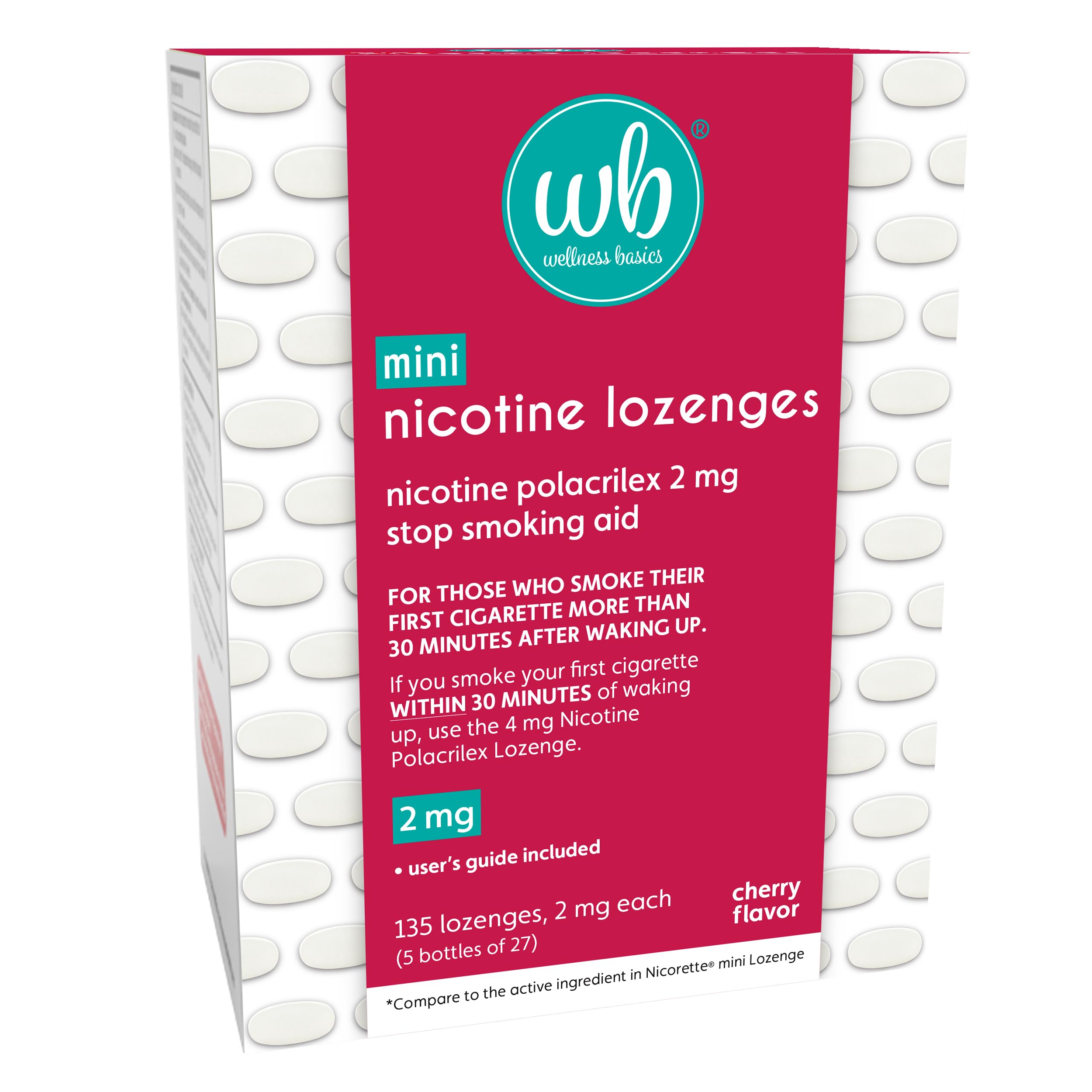 Wellness Basics mini 2mg cherry lozenge ready for fast cravings relief