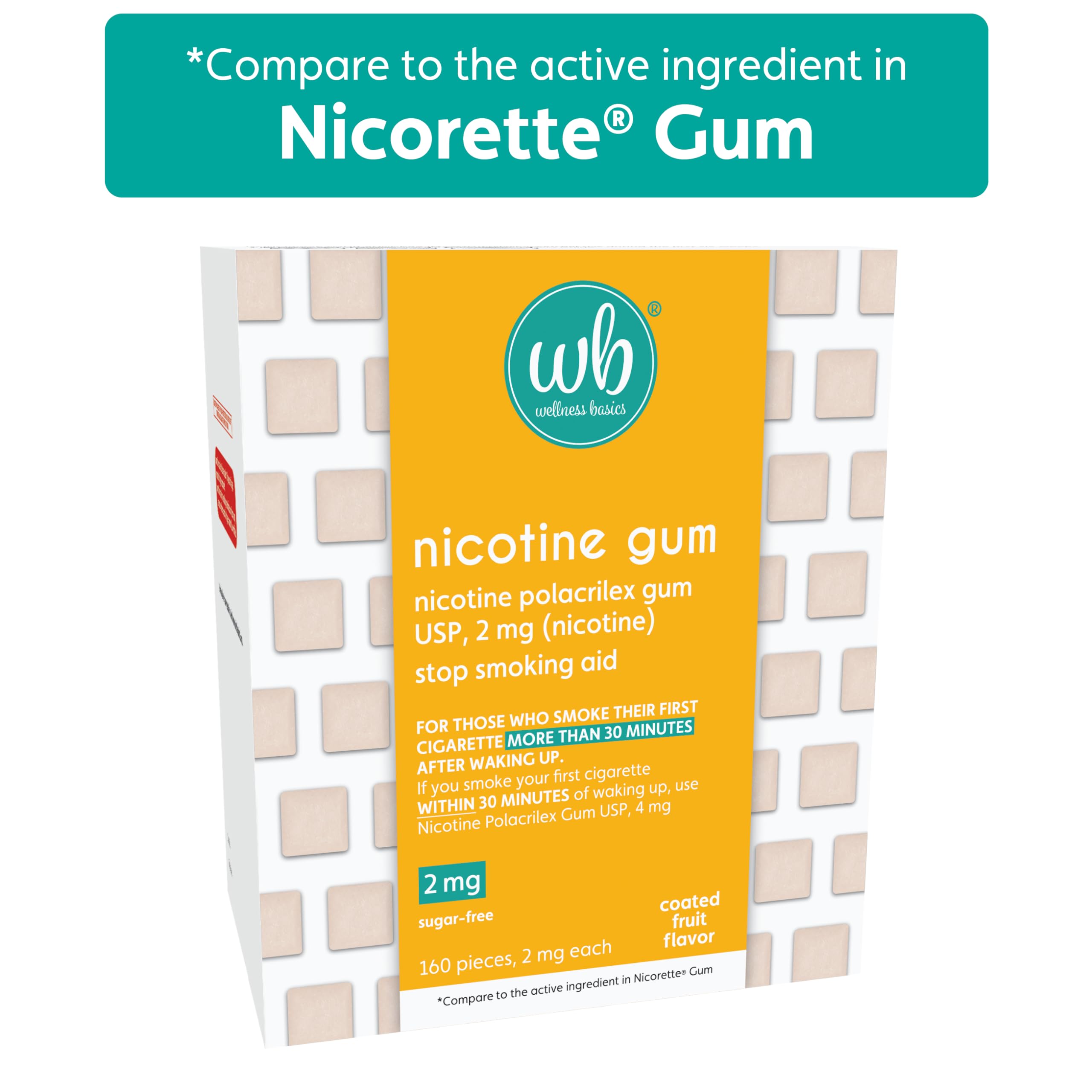 Wellness Basics fruit flavor gum close-up showcasing appealing taste.