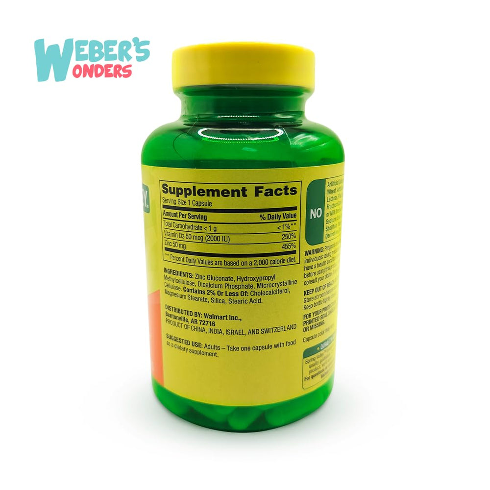 Zinc-D3 capsules pictured with a 5-month supply for steady wellness.