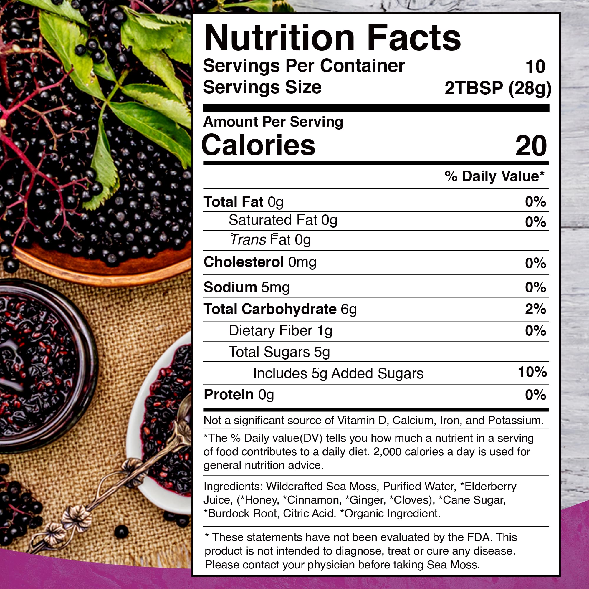 WELLNESS LABSRX Elderberry sea moss gel bottle, flavorful option for daily wellness.