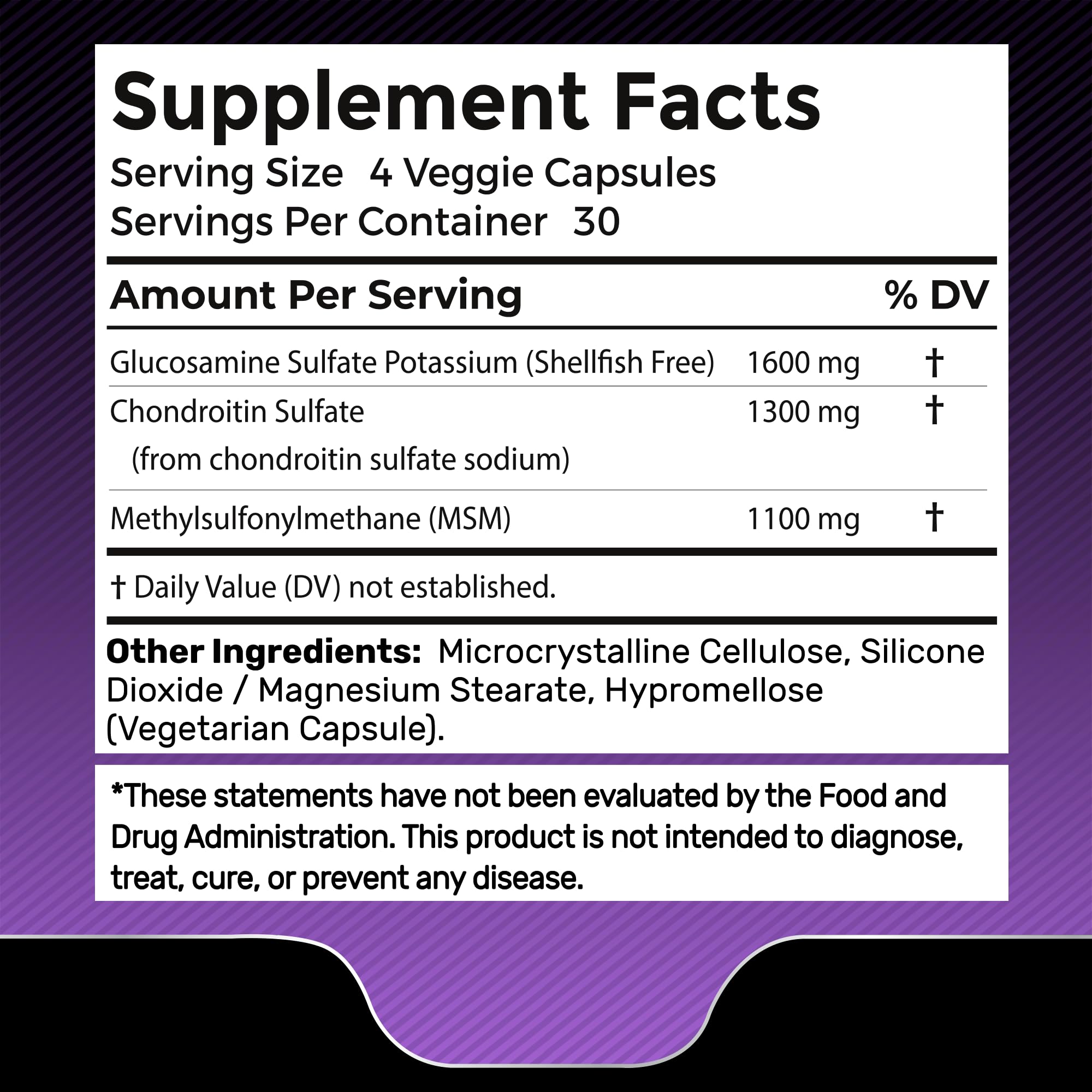 WELLNESS LABSRX Glucosamine Chondroitin MSM capsules pack shown for daily joint maintenance.