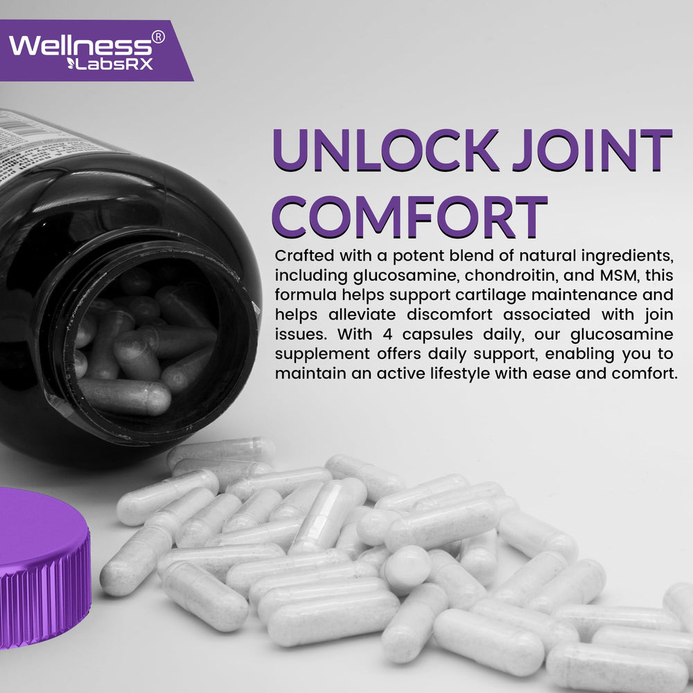 WELLNESS LABSRX bottle top close-up showing smooth, easy-to-swallow capsules.