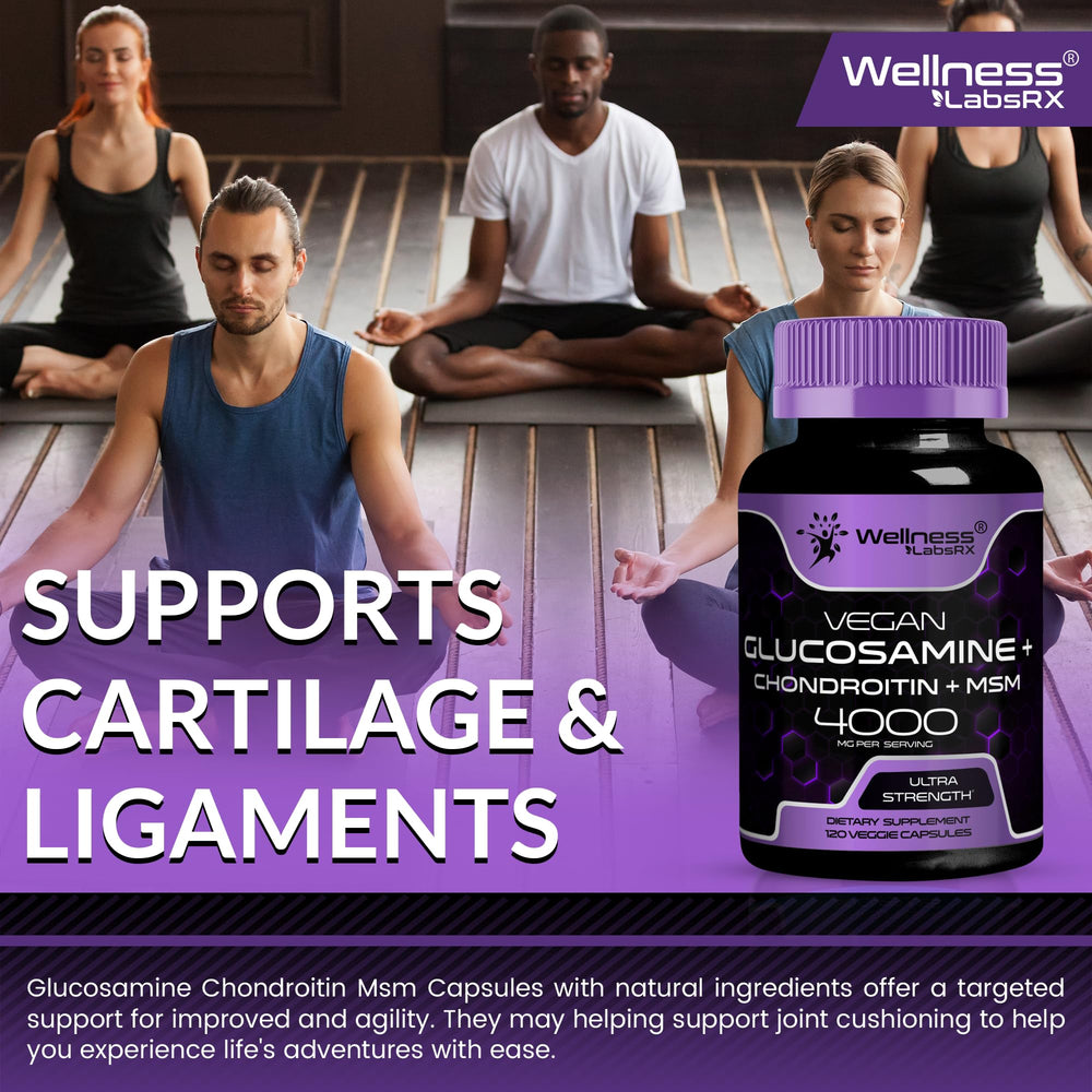 WELLNESS LABSRX Glucosamine Chondroitin MSM blend with natural color tones.