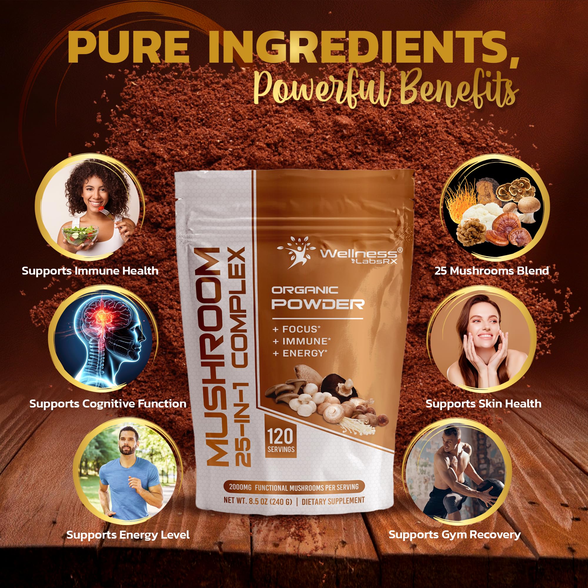 Reishi and Turkey Tail in blend for immune balance
