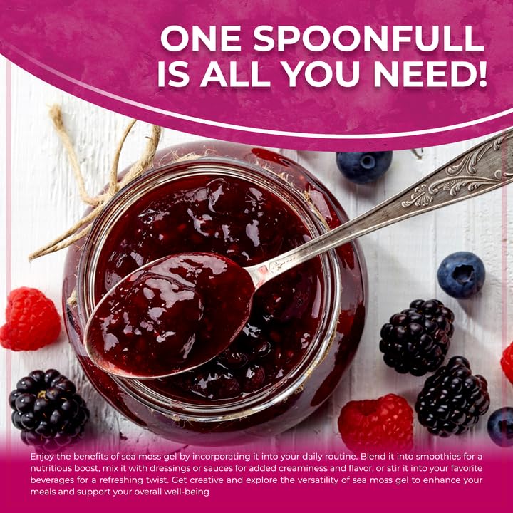 Wellness LabsRX Irish Sea Moss Gel dish serve suggests easy mix-in ideas.