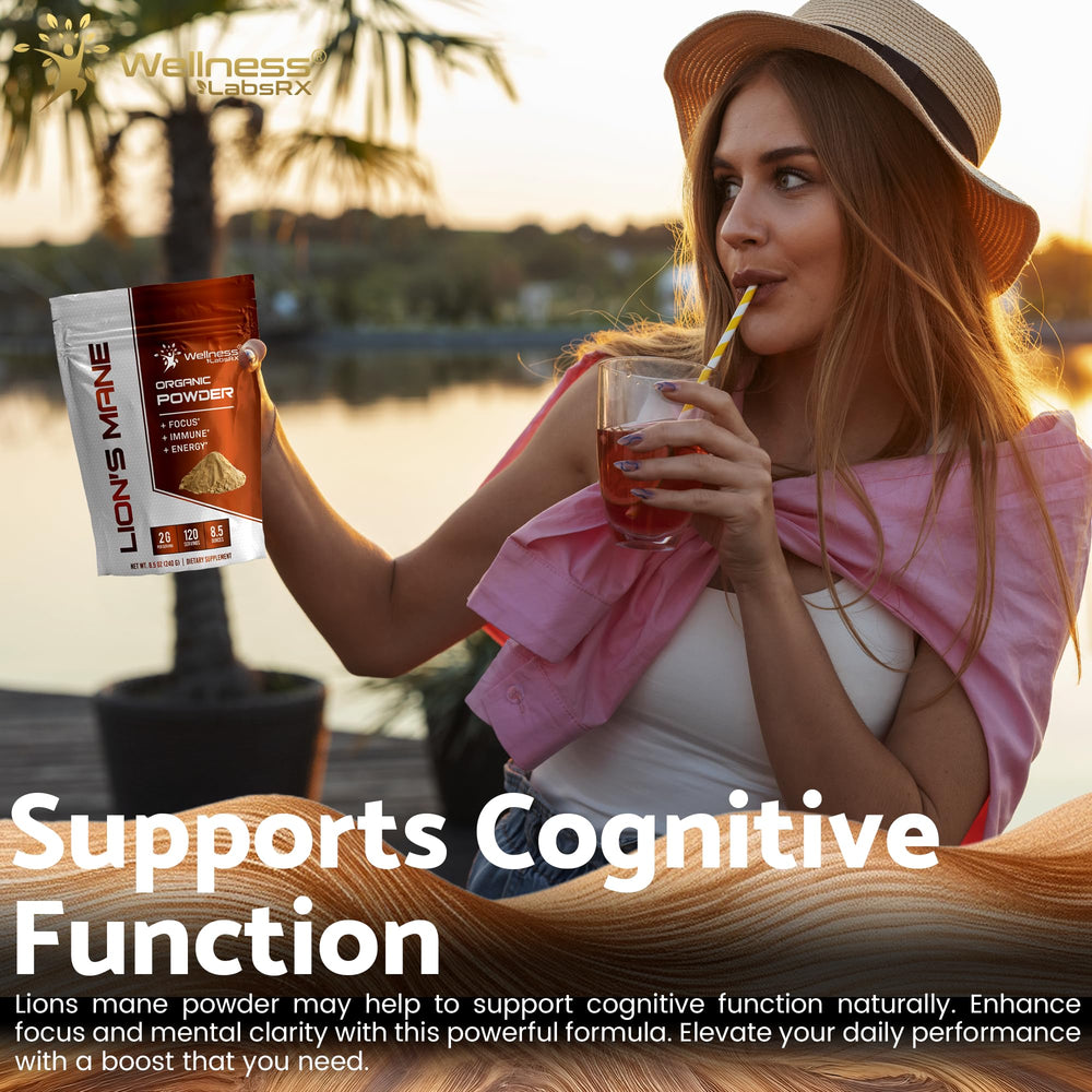 Lions Mane powder spoon suggests precise serving for brain health