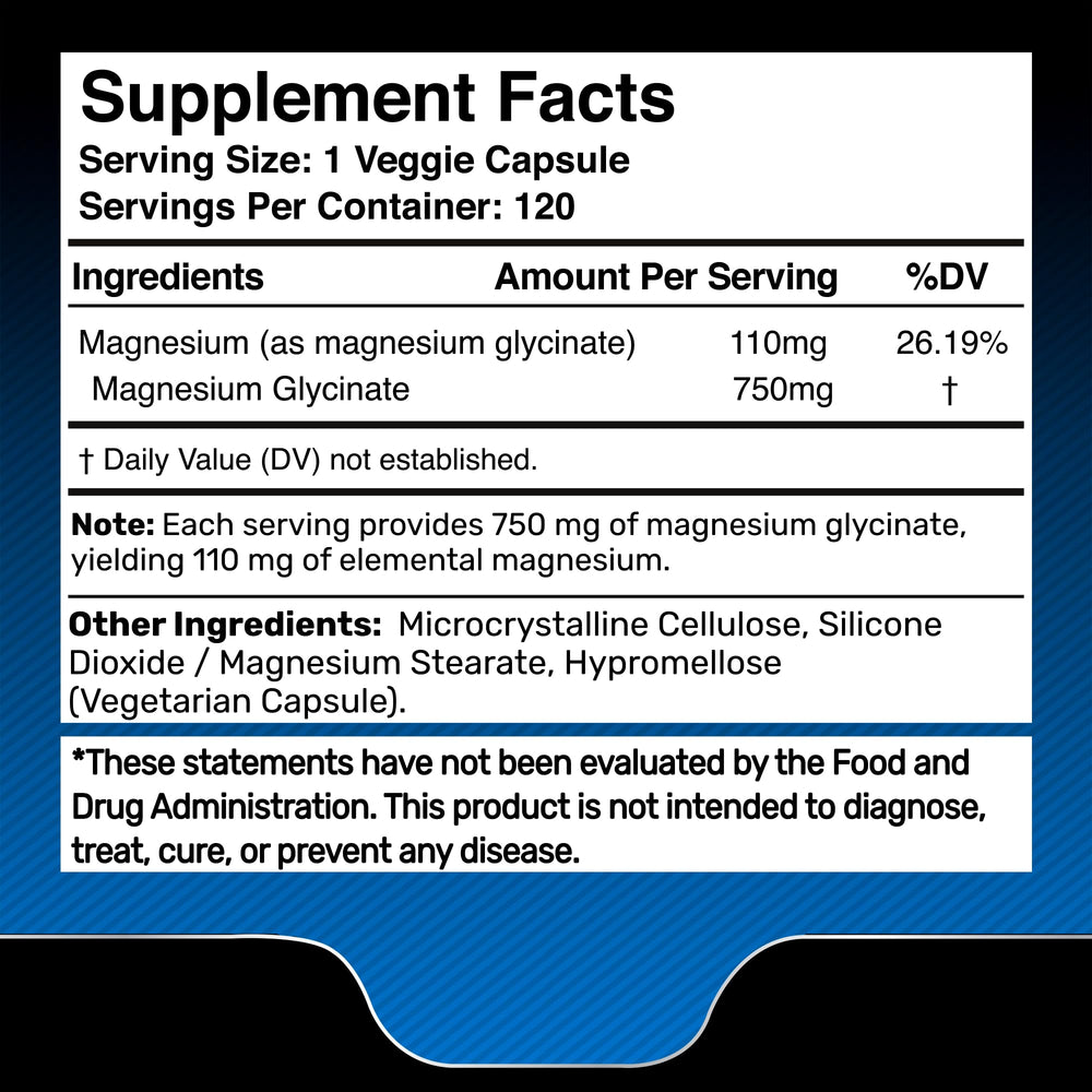 WELLNESS LABSRX magnesium glycinate capsules close-up showcasing premium chelated formula.