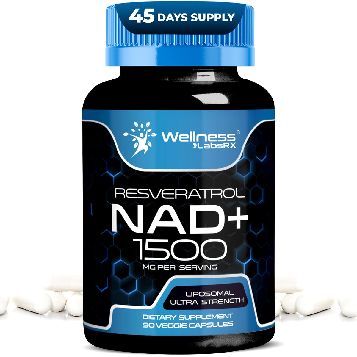 Wellness LabsRx NAD 1500mg bottle for daily energy support