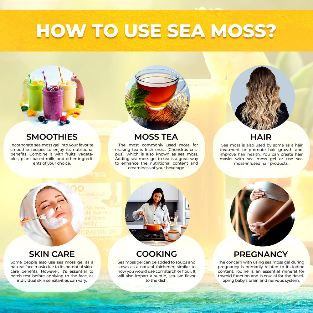 Wellness LabsRx raw sea moss gel in smoothie or yogurt.