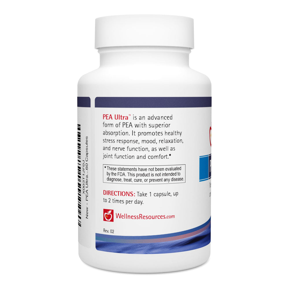 Wellness Resources Pea Ultra capsules close-up for minor pain support.