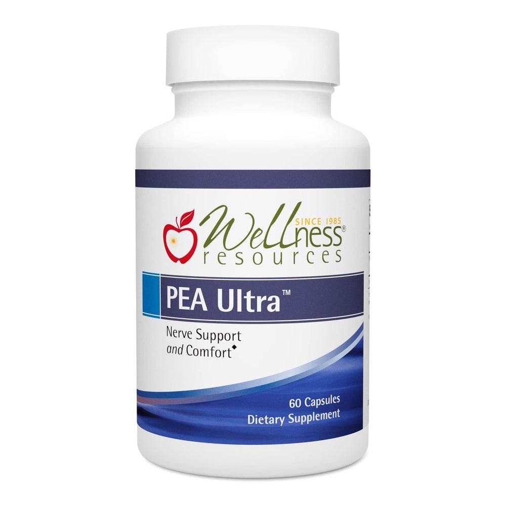 Wellness Resources Pea Ultra bottle with capsules highlighting joint comfort.