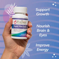 Gentle iron bisglycinate in Super Mini-Multi aids growth with tummy comfort.