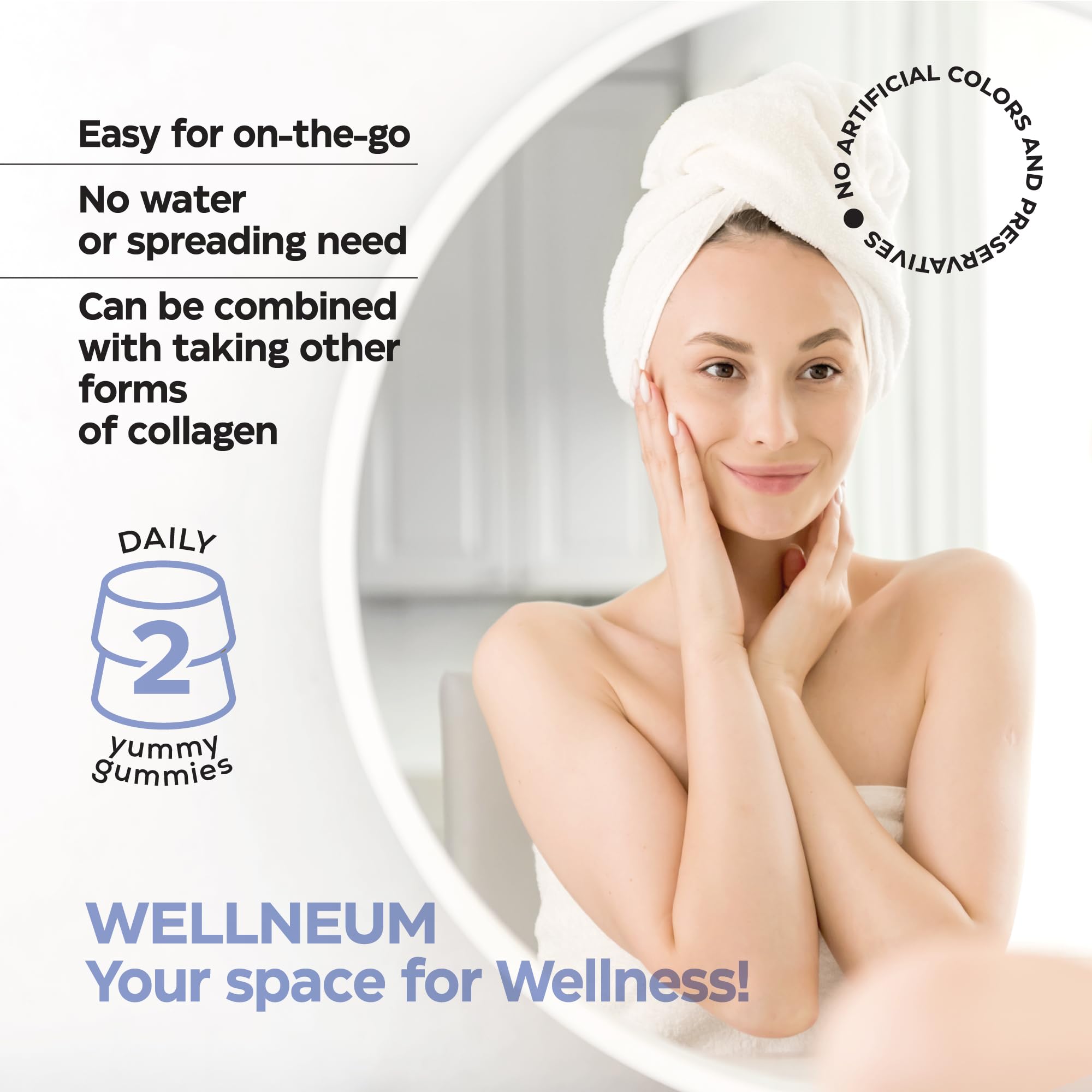 Wellneum Collagen Gummies travel-friendly pack supports busy daily routines.