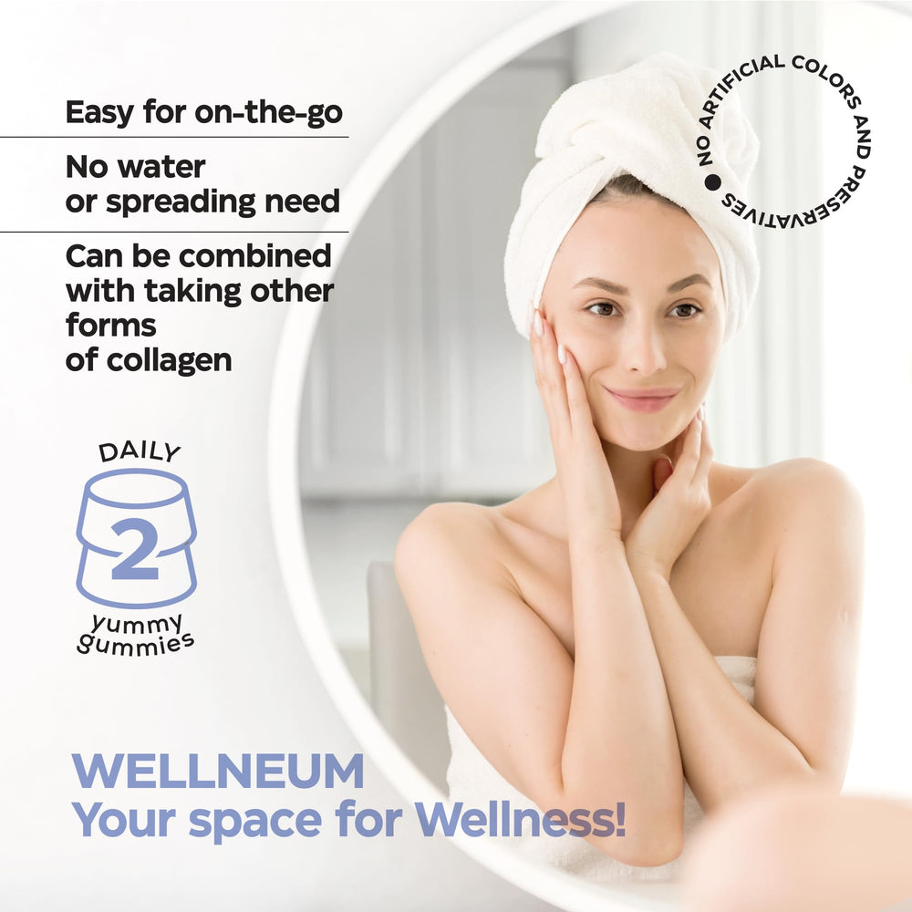 Wellneum Collagen Gummies travel-friendly pack supports busy daily routines.