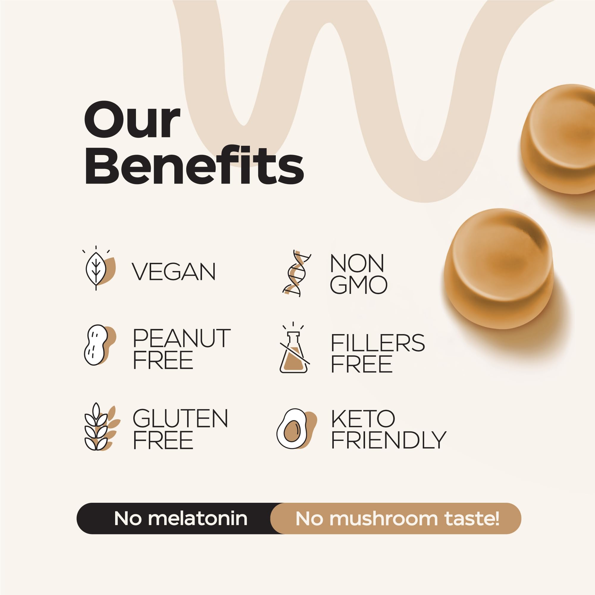 Gummies arranged with bright apple cinnamon visuals suggesting tasty profile and enjoyable use