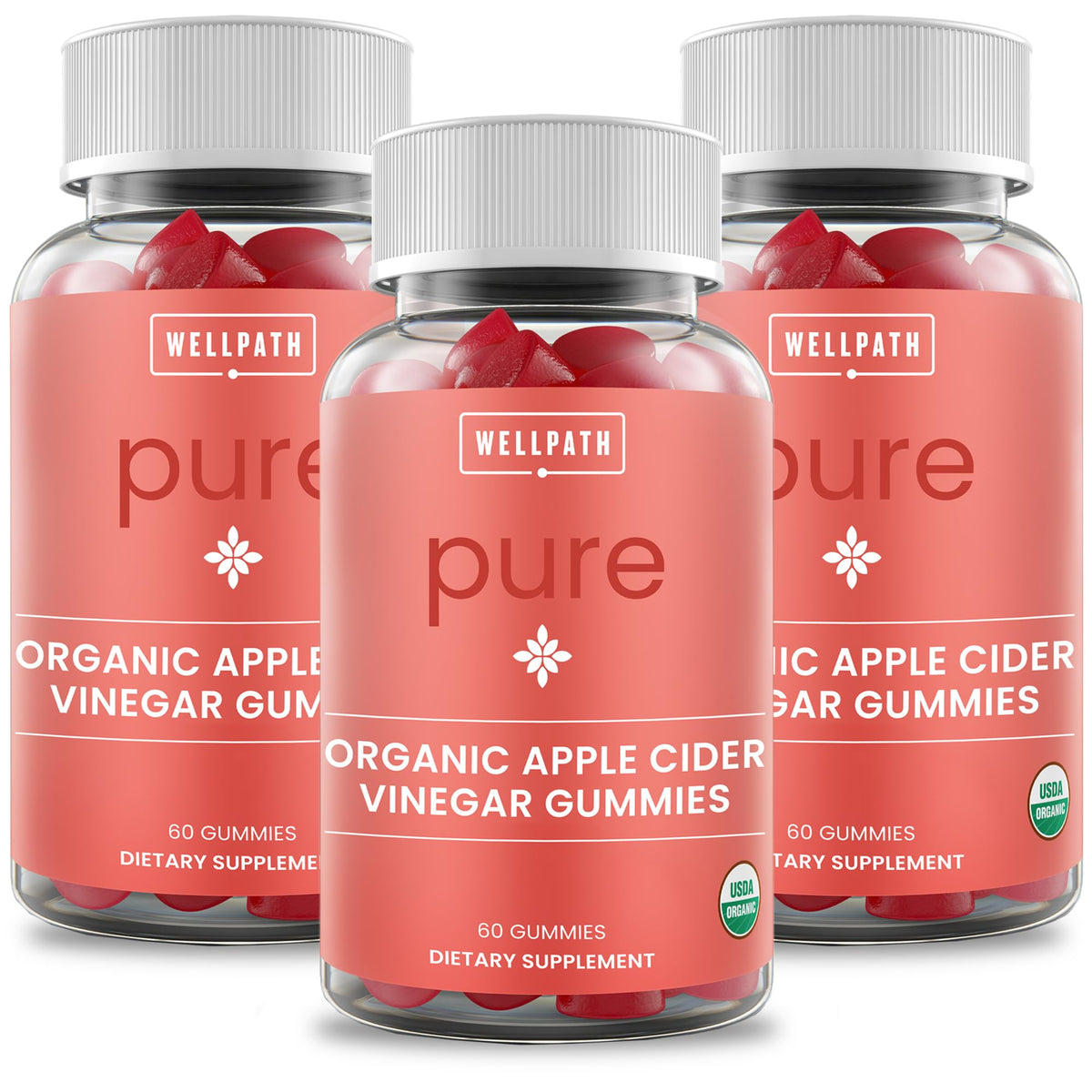 WellPath Pure ACV Gummies pack front for convenient daily use