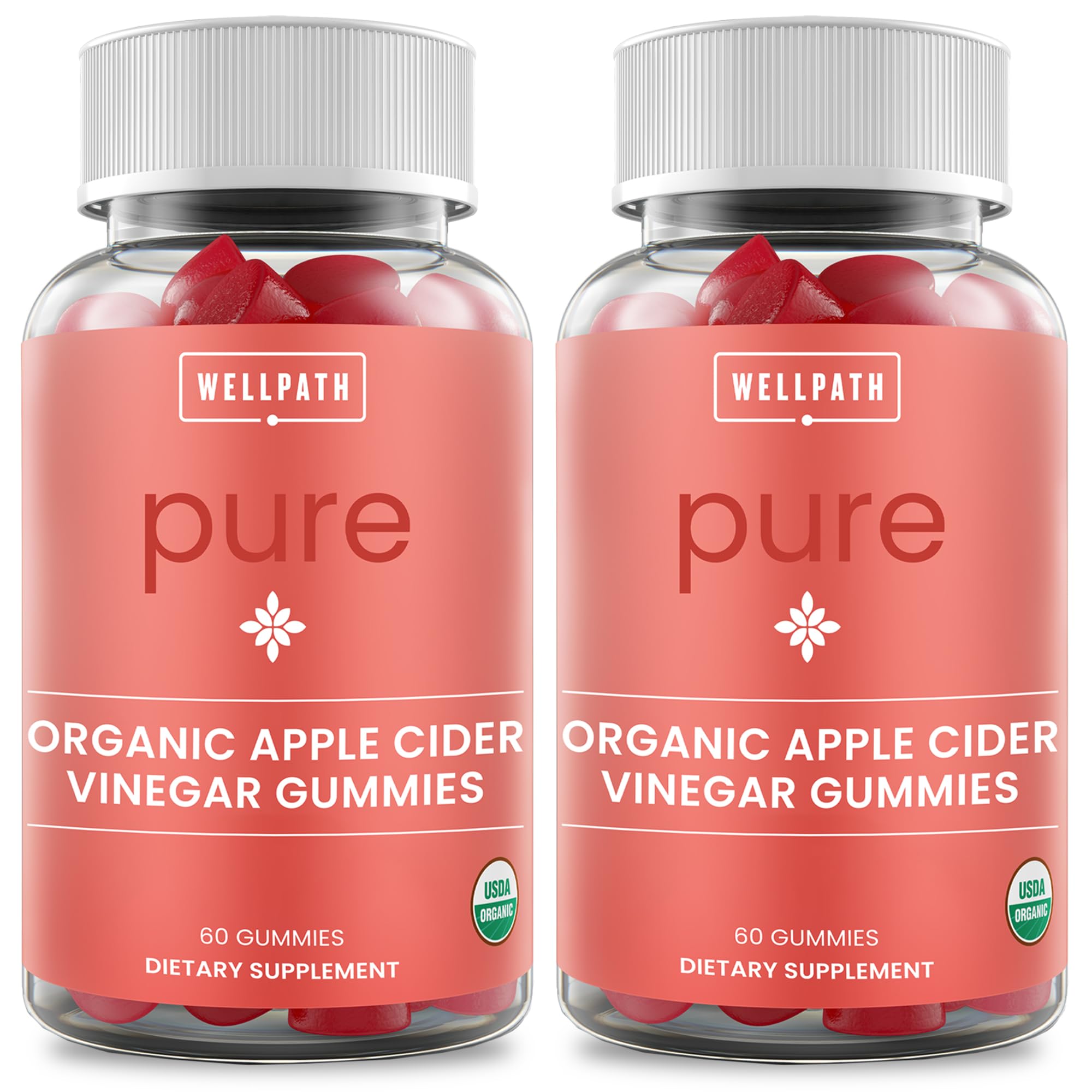 WellPath Pure ACV Gummies two bottles on table for convenient daily use.