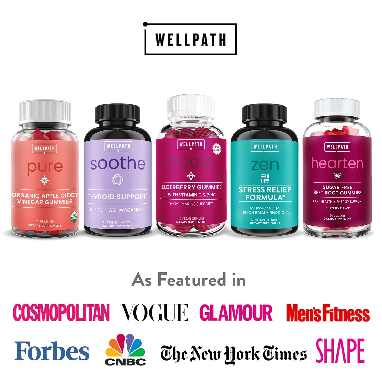 WellPath Pure ACV Gummies vegan and gluten-free formula on the label.