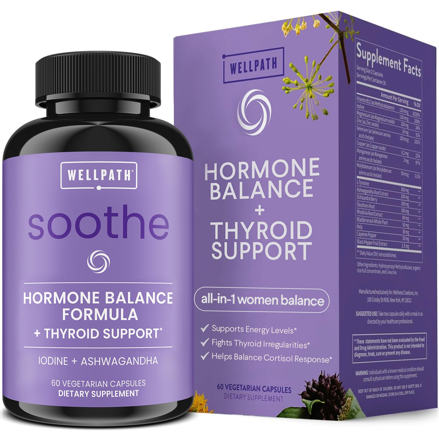 WellPath Soothe bottle front showing brand and hormone balance focus for women.