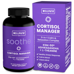 WellPath Soothe bottle front view highlighting 60 capsules for daily stress support.