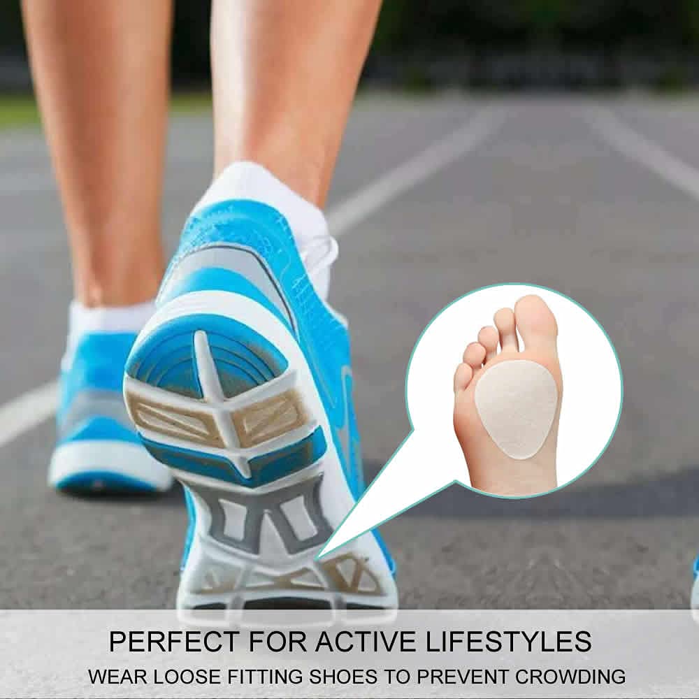 Wellsfoot pads fit under the ball of the foot in most shoes for comfort.