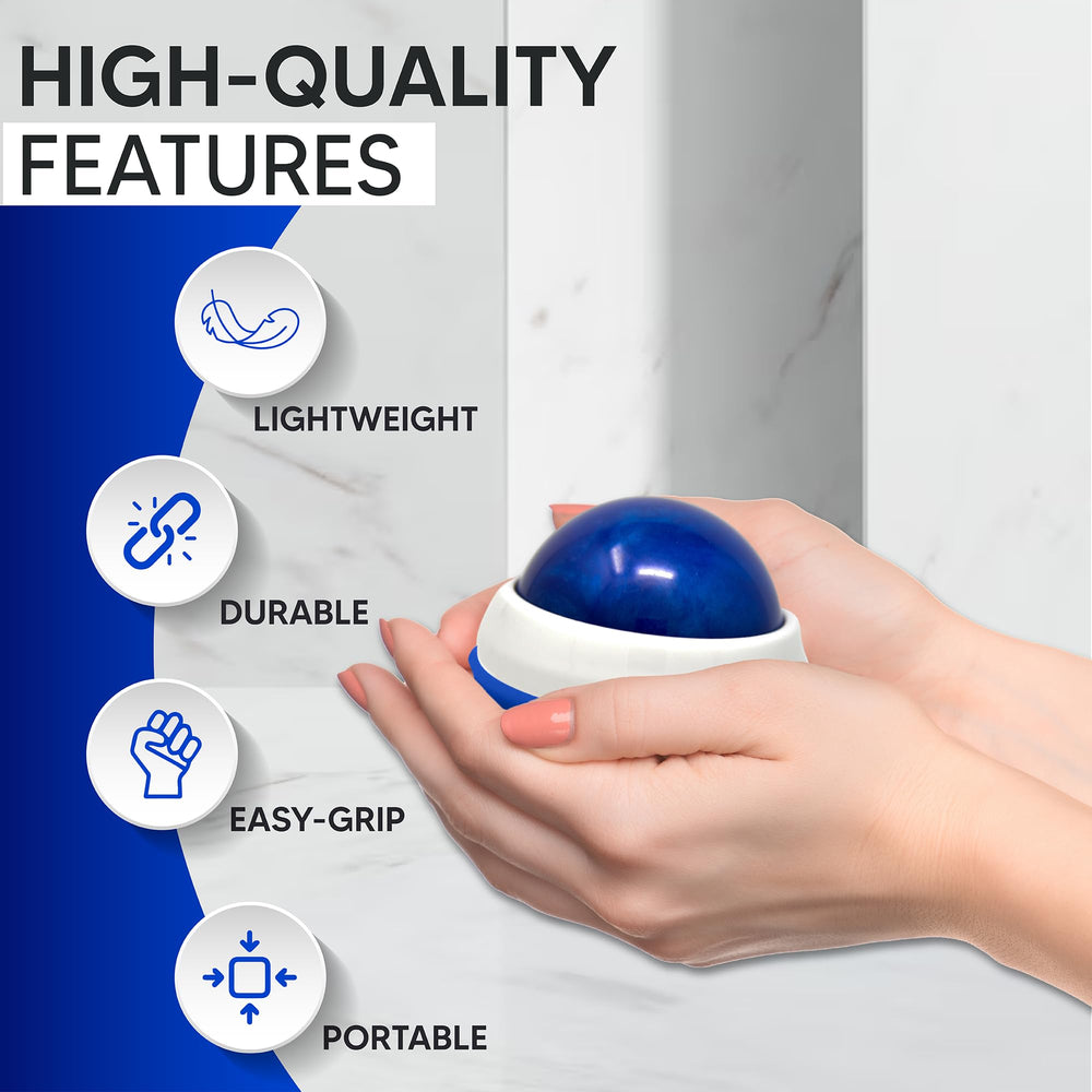WellSmart Pro ergonomic roller, smooth glide across eyes and cheeks for gentle stimulation.